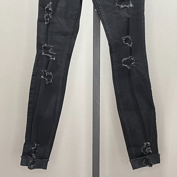 NEW Hollister Jeans Womens 25 black denim skinny distressed preppy casual - Picture 3 of 12